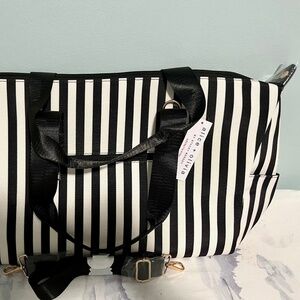 alice + olivia positano stripe duffle bag